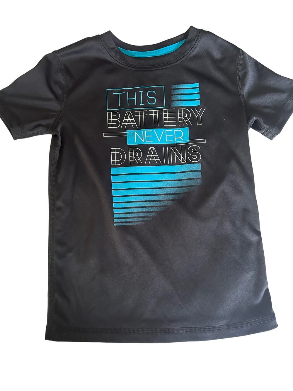 All In Motion Grey Blue Battery Shirt size 4/5